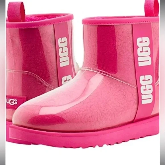 UGG Big Girl Size 6 Women’s Size 8 Classic Clear Mini Waterproof Ankle Boots - Picture 8 of 11